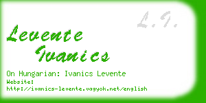 levente ivanics business card